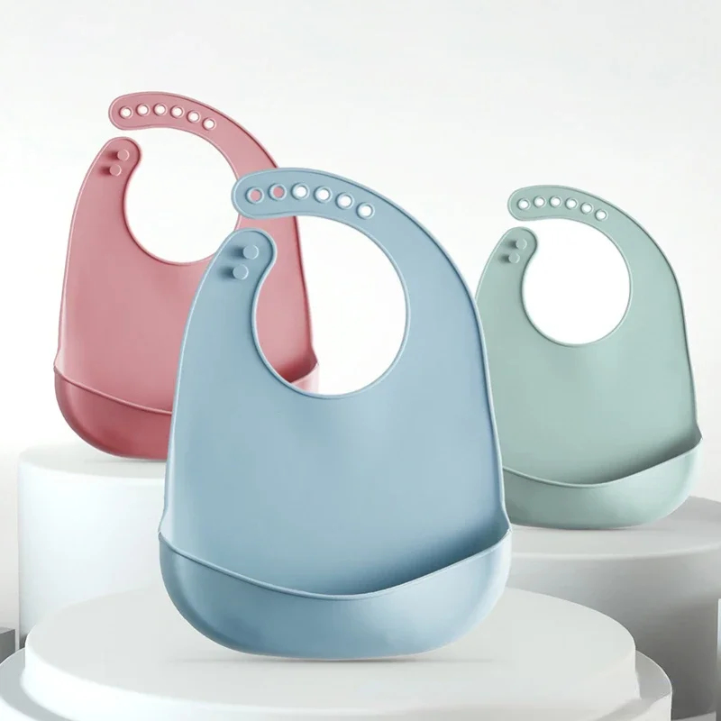 Silicone Baby Bibs - 1/3 szt. Śliniak dla niemowląt, regulowany,