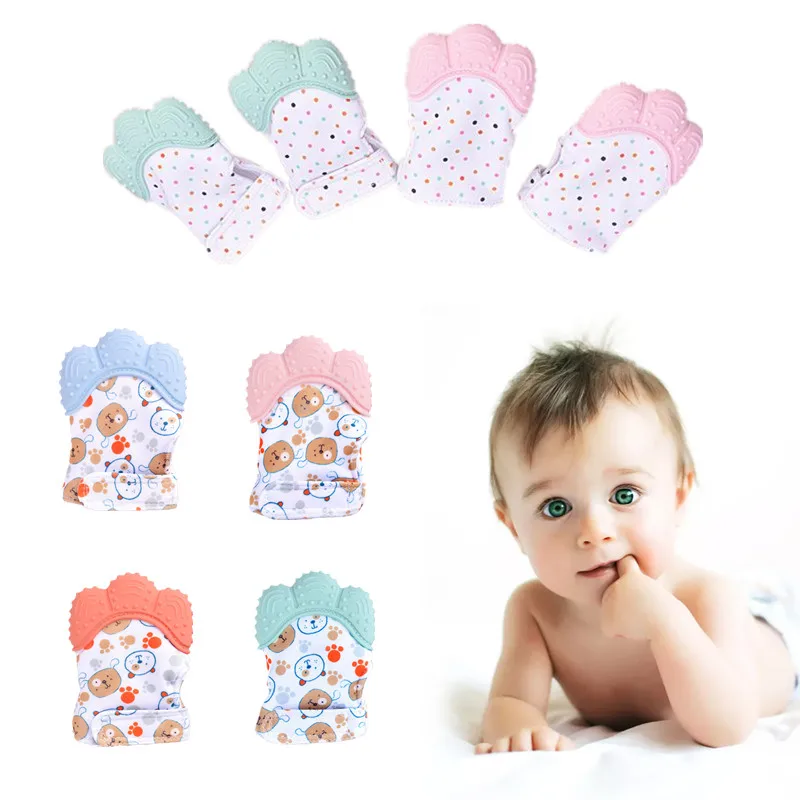 Teething Mitten Baby - Rękawiczki silikonowe dla niemowląt chroniące przed
