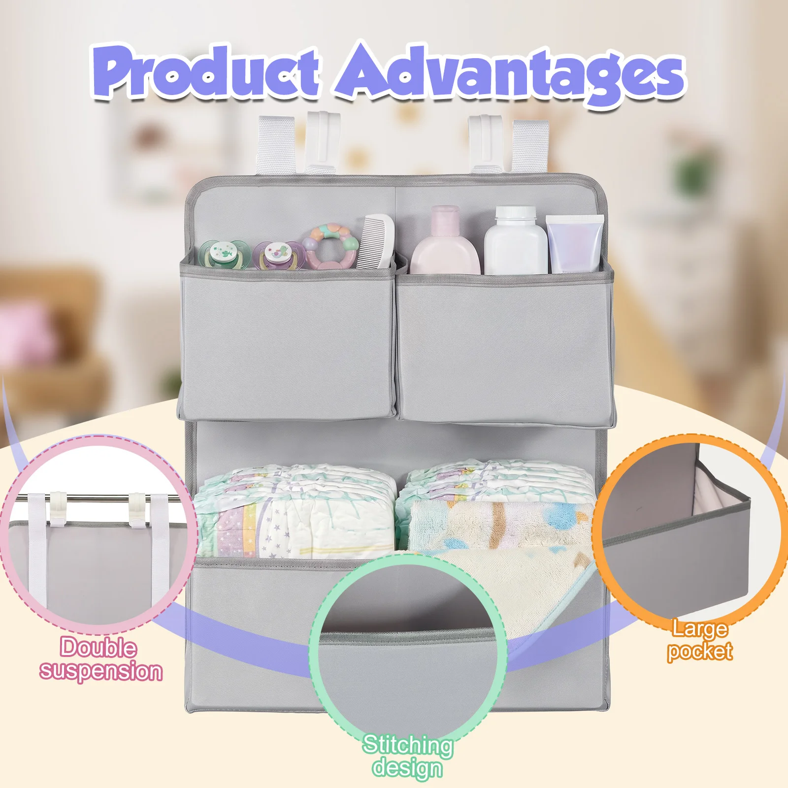Dwupoziomowy wiszący organizer – Baby Products Basket recenzja i cena